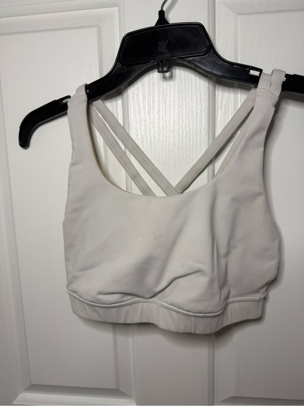lululemon athletica White Crisscross Strappy Sports Bra size 6